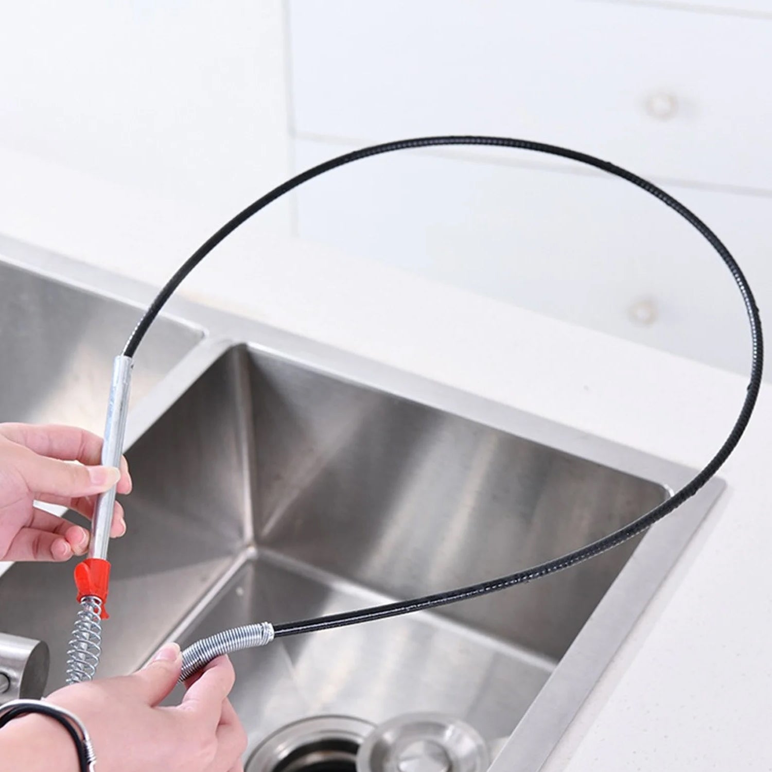 Flexible Spring Drain Cleaning Tool with Hand Grip (1 Pc / 300 Cm)