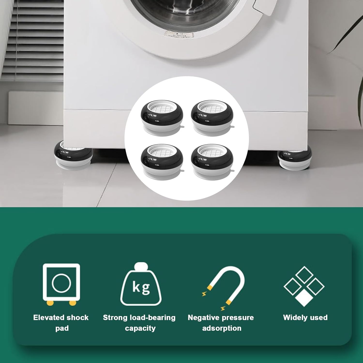 Anti Vibration Pads for Washing Machine,  (4 pcs Set)