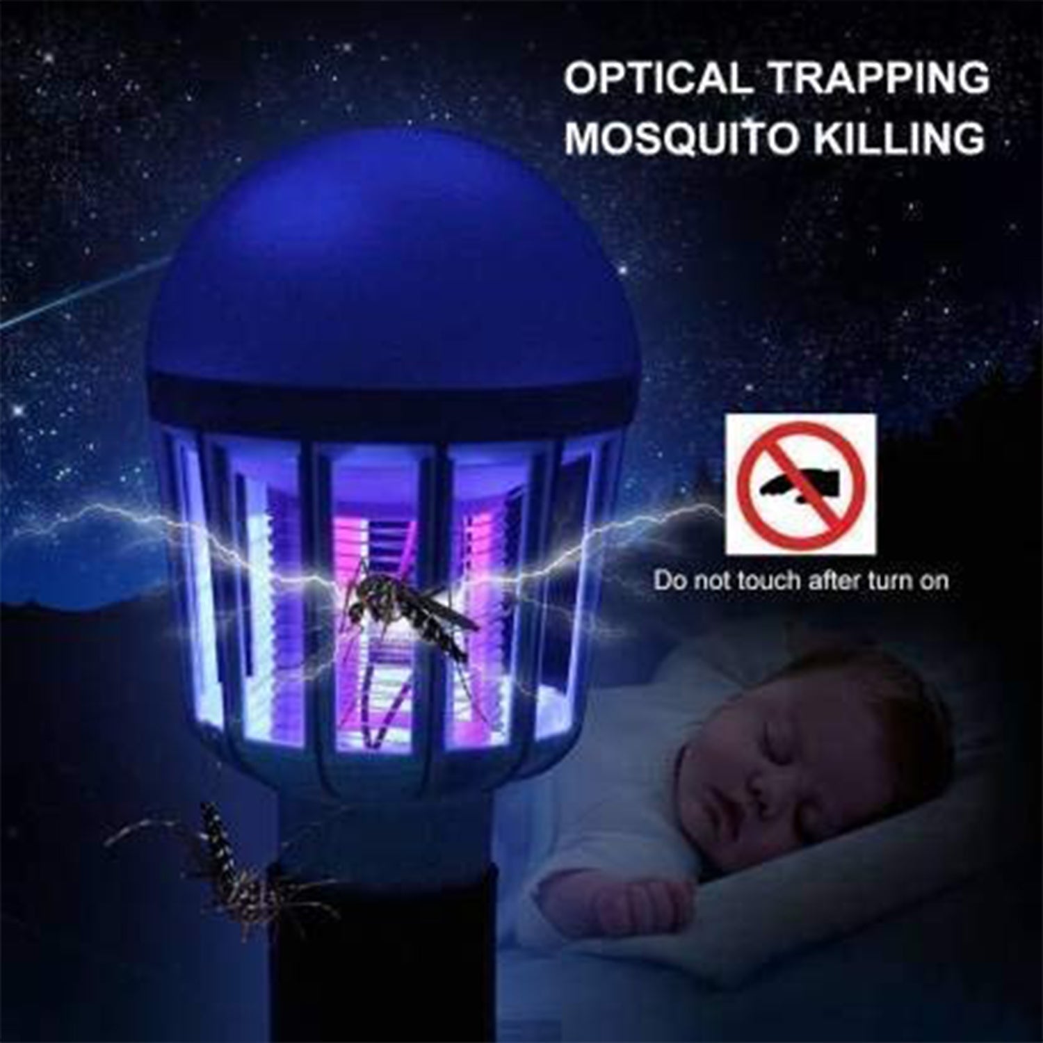 5W Mosquito Killer Lamp E27 LED Zapper for Summer Insects & Moths