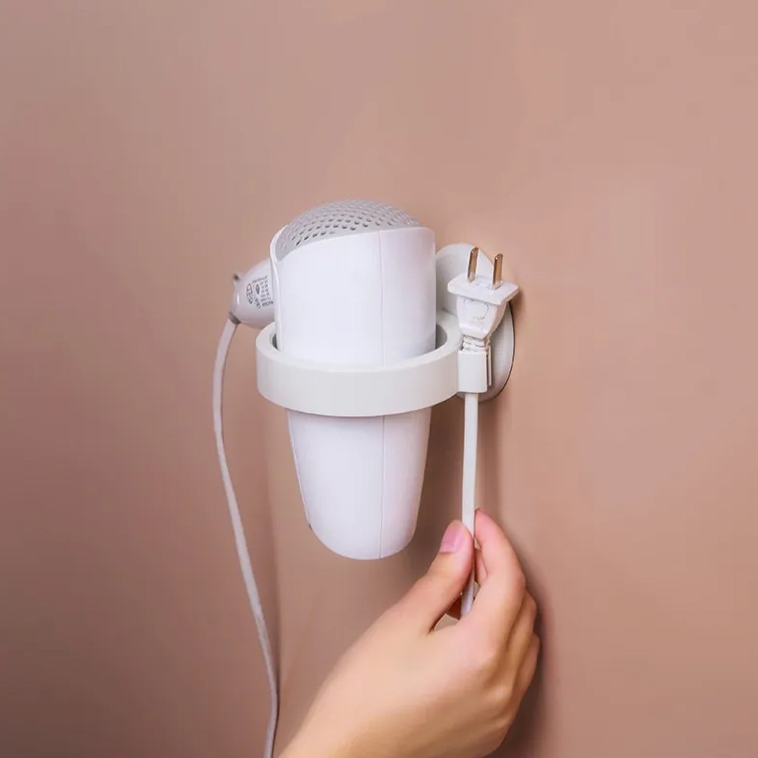 Wall Mount Hair Dryer Holder with Suction Cup, Salon / Home Use  Dryer Stand Rack (1 Pc)