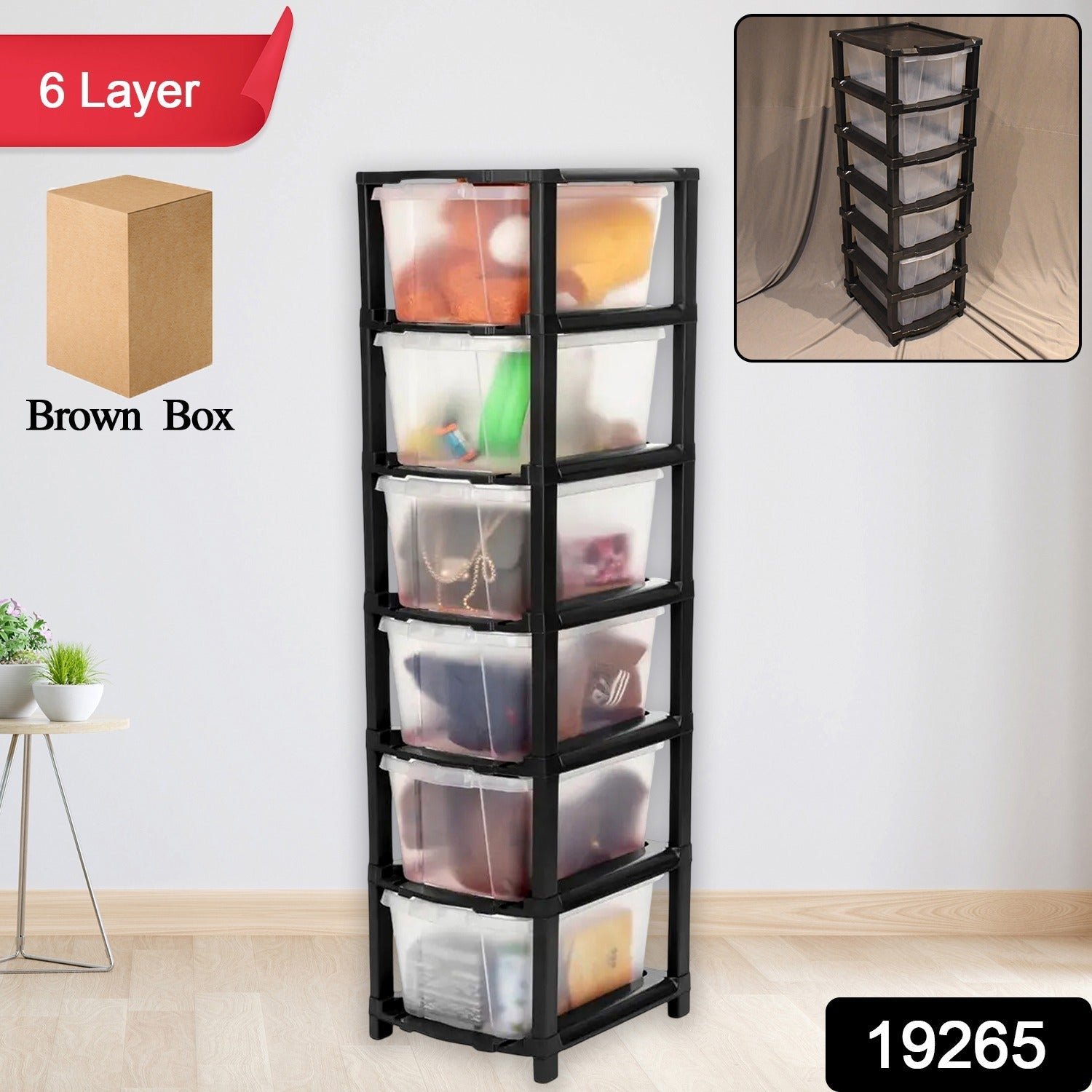 6 Plastic Drawer Set for Storage