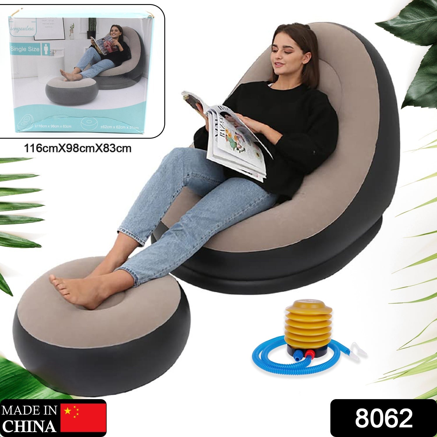 Portable Indoor/Outdoor Air Sofa, couch & Pump