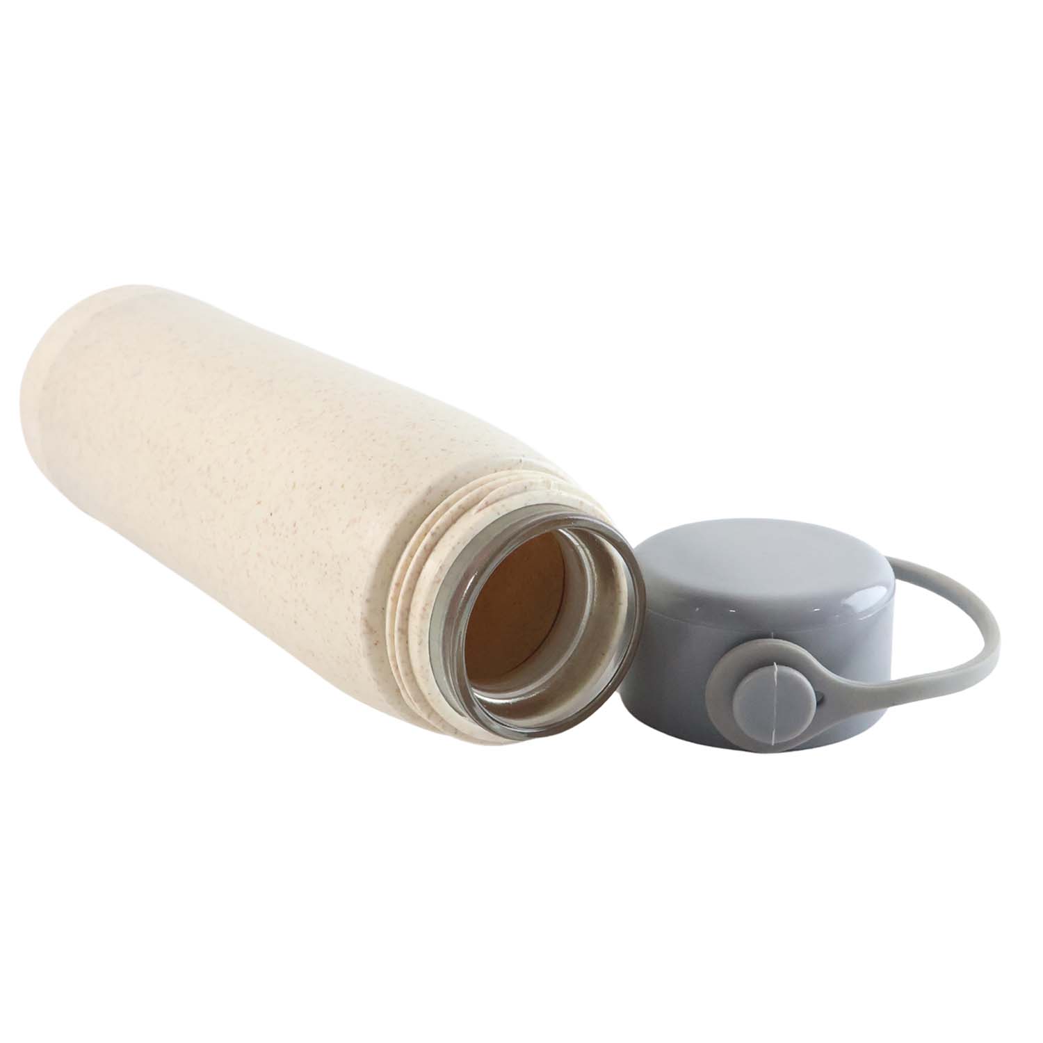 Creative Wheat Glass Water Bottle with Phone Holder (380ml)
