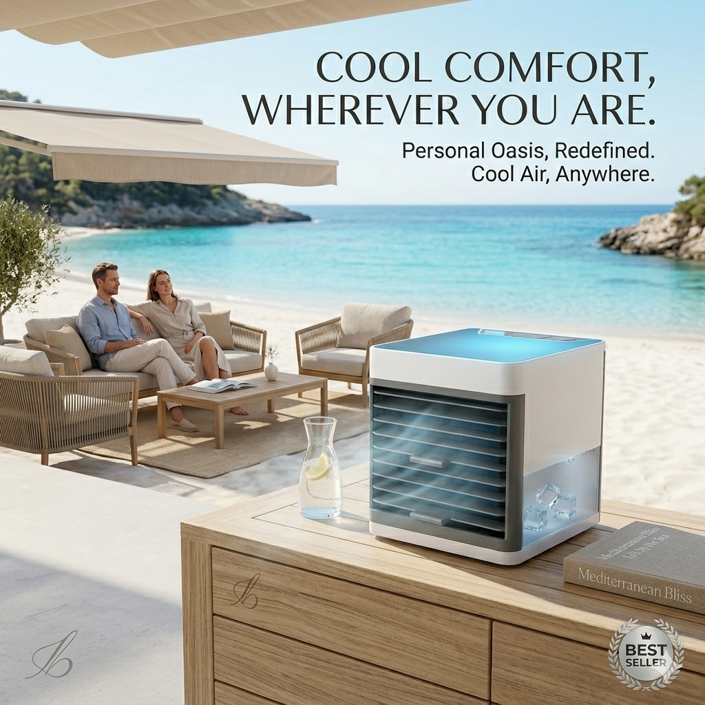 Mini Portable Air Cooler with LED Light & Water Fill