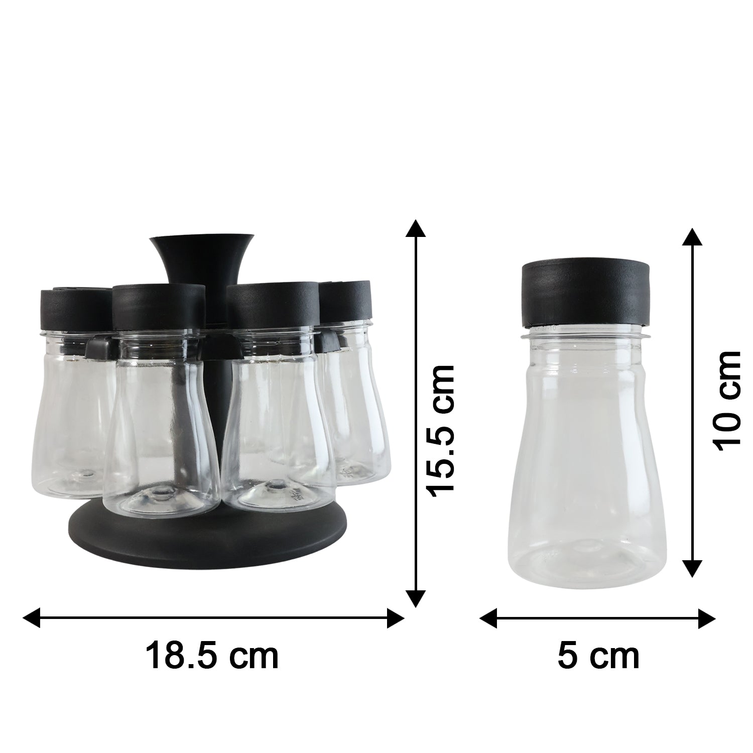 8 in 1 Revolving Plastic Spice Rack Set with Rotating Stand