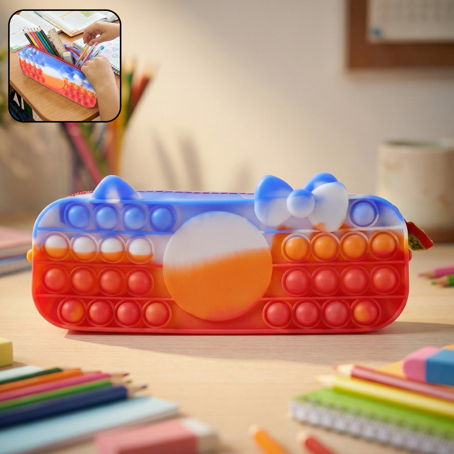 multifunction pop it pencil pouch for kids and students