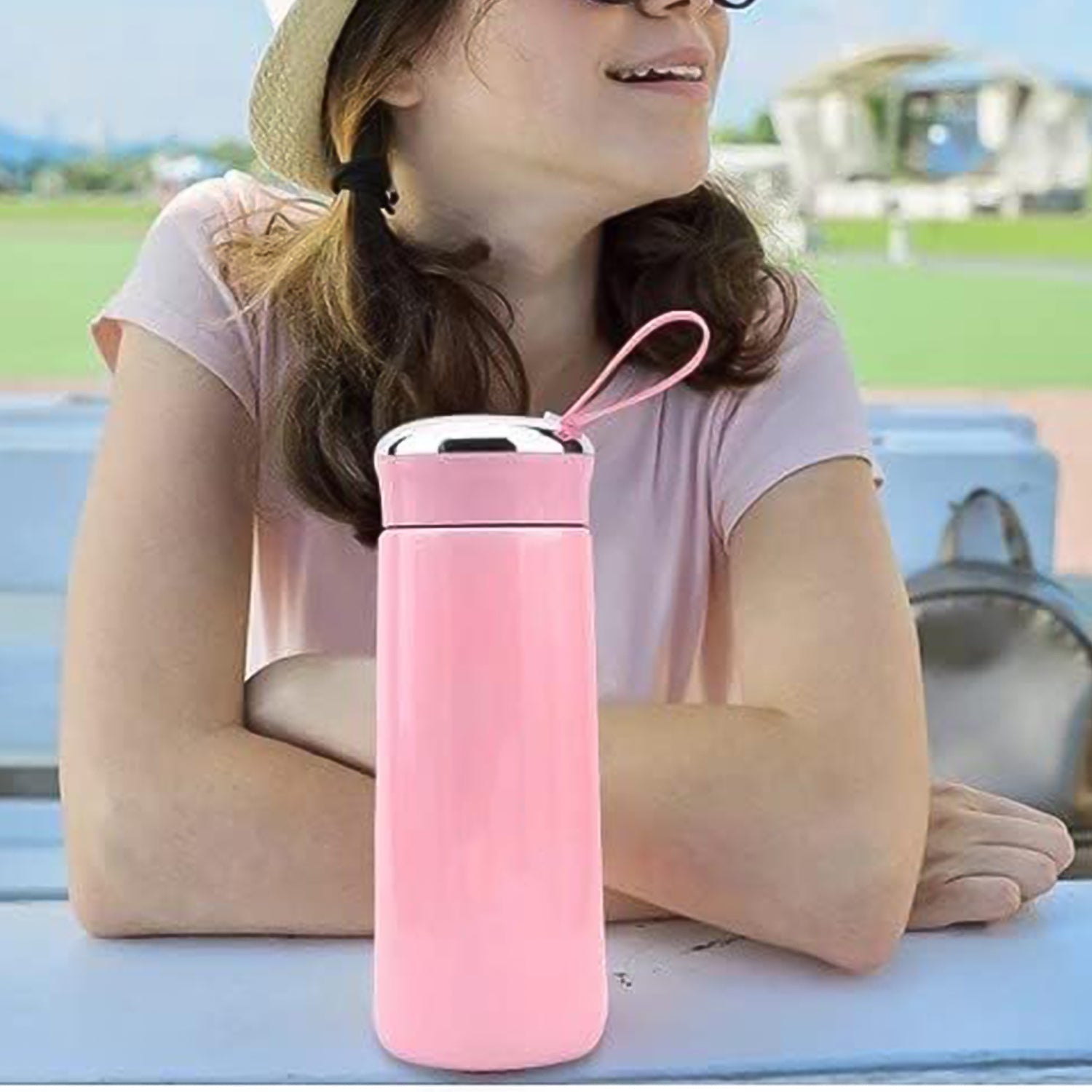 Water Bottle 400 ML Leak Proof Glass Bottle for Daily Water Intake  1 Pc